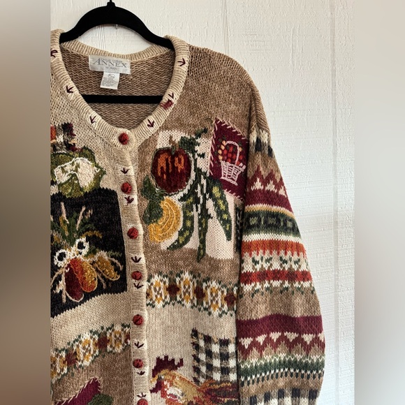 Annex size 22-24w (3x) Stunning vintage Cozy Autumn Harvest Cardigan - Picture 7 of 10